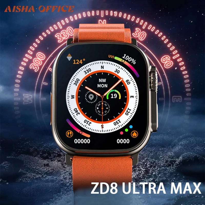 

Смарт-часы ZD8 Ultra Max + водонепроницаемые, 2,2 дюйма, Ip68