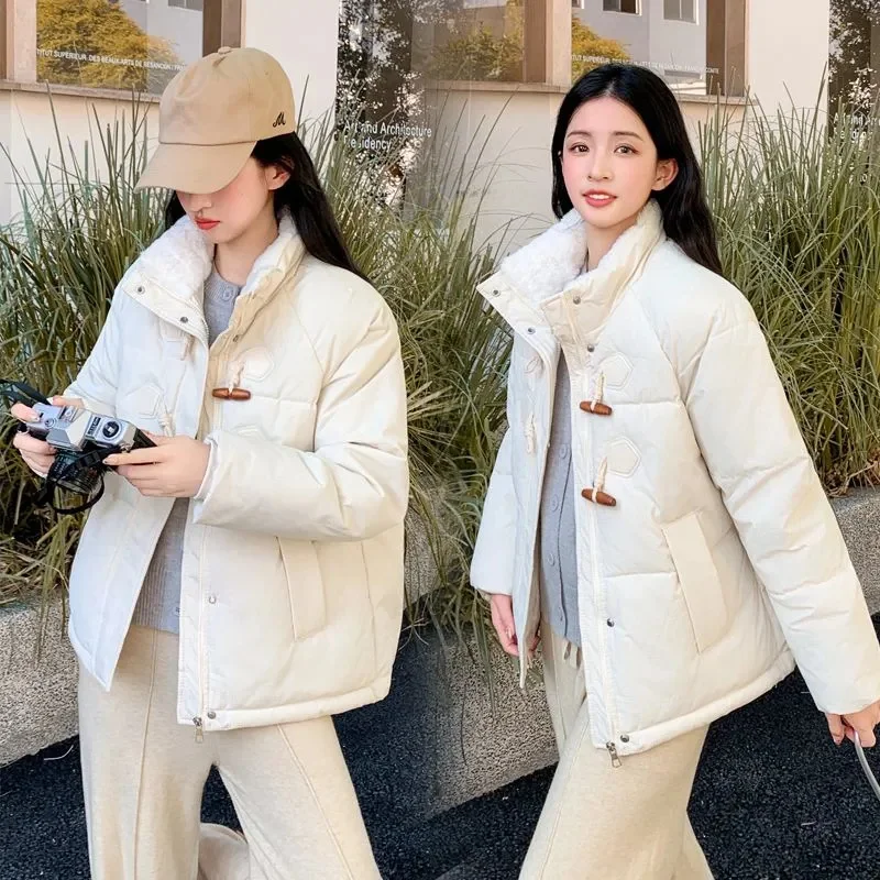Модная пуховая куртка женские парки новинка 2024 зимнее короткое теплое пальто с