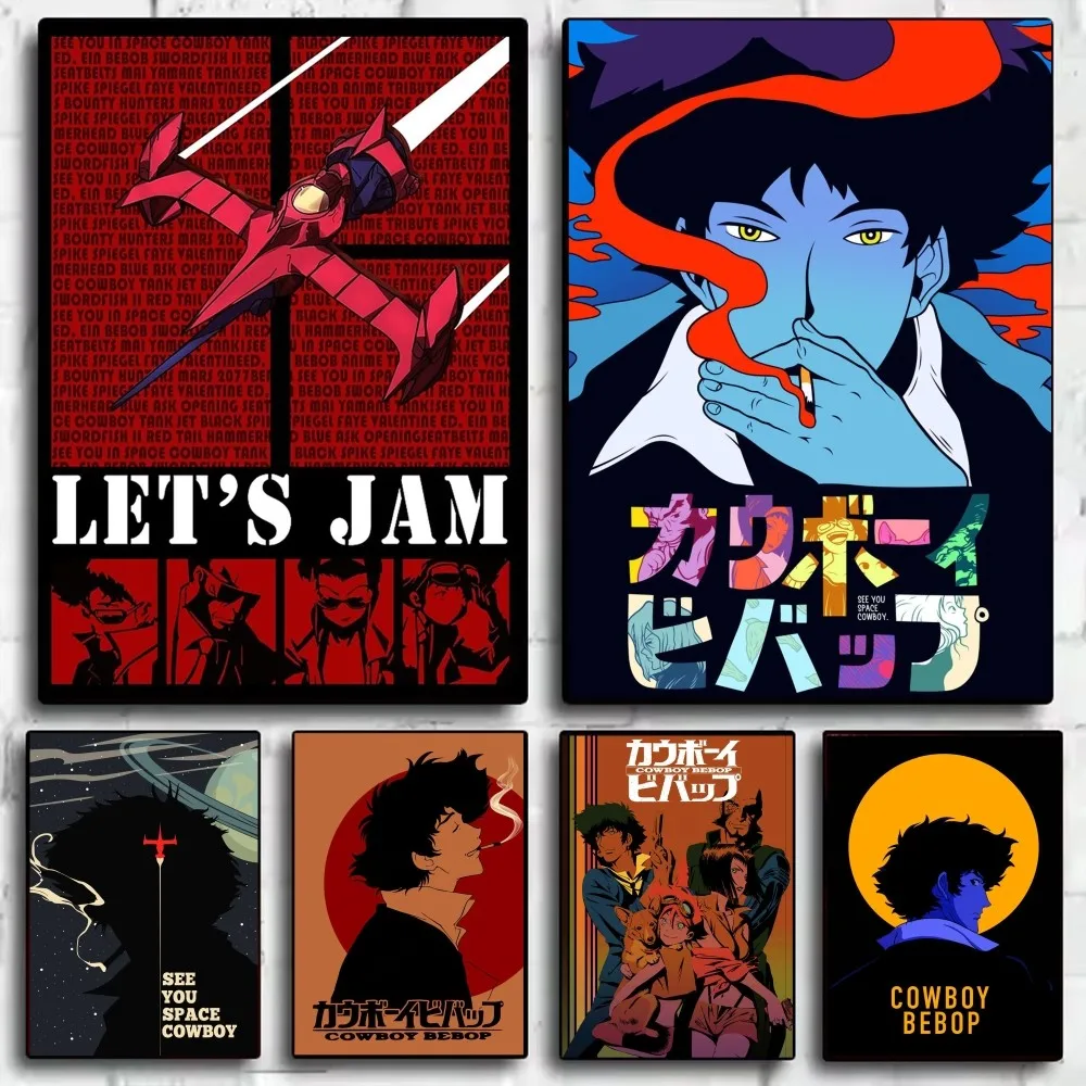 Аниме C-Cowboy Bebop плакат HD искусство липкая стена водонепроницаемый дом гостиная