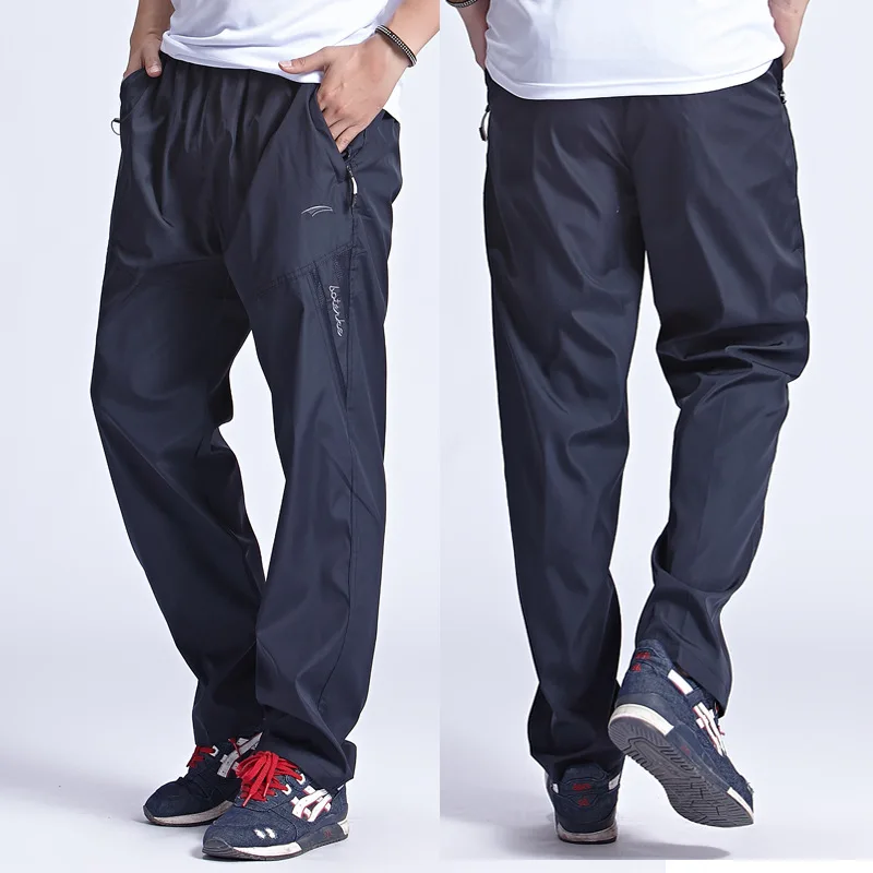 

Joggers Thin Men Dry Breathable Sweatpants Outdoors Men's Summer Sportswear Waist Elastic Pants Zipper Quick Exercise Trousers