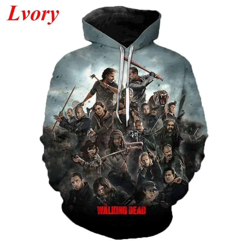 

3D Print The Walking Dead Printed Hoodies Hot Oversized Style Hoodie Sweatshirt Funny Hooded Pullovers Long Sleeves