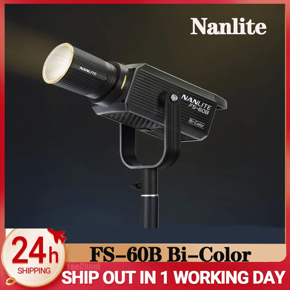 

Nanguang Nanlite FS-60B Bi-Color Fill Light 2700-6500K Support Remote Control Spotlight For Video Photography Studio live stream