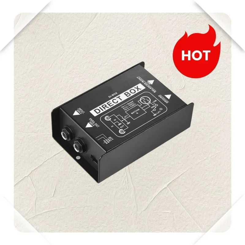 Пассивный аудио DI Box Блок прямого впрыска Малошумная гитара Бас TRS 2-канальный