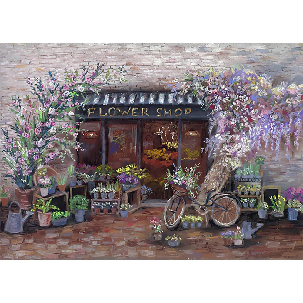 Фон для фотосъемки с изображением цветочного магазина