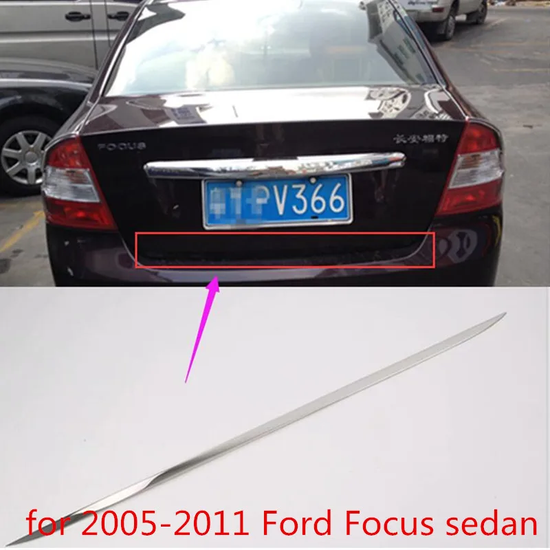 

Для 2005-2011 Ford Focus sedan нержавеющая сталь задний багажник дверь края крышки молдинговая полоса хромированная отделка крышка автомобильные аксессуары