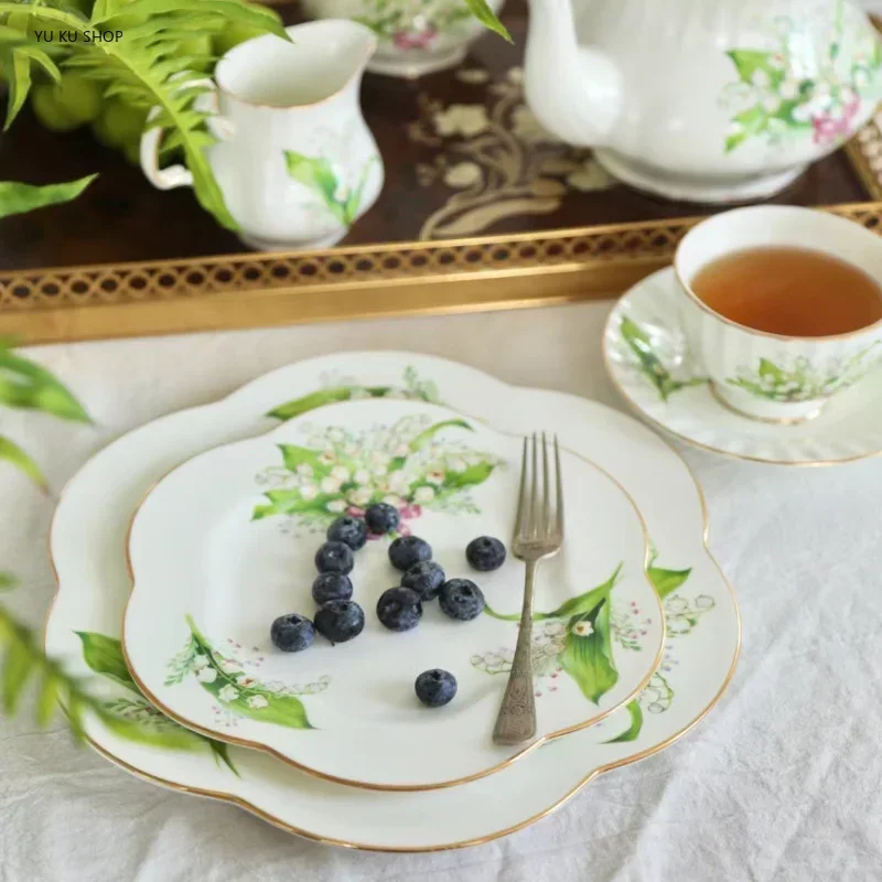 Кофейная чашка из костяного фарфора набор блюдце фарфоровый чайник для чая чаша