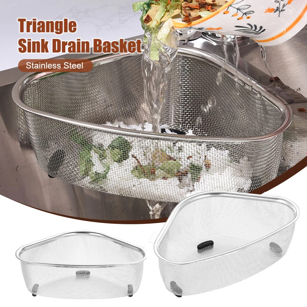 

Stainless Steel Sink Drain Basket No Need For Punching Rapid Drainage Food Residue Filter Strainer Basket Kitchen Drainer Tools