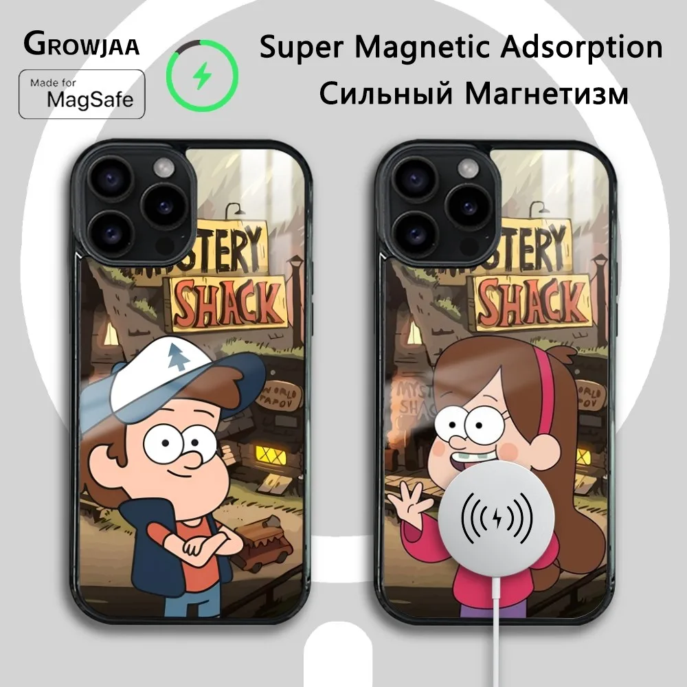H-73 G-Gravity Falls New Phone Case For iPhone 16 15 14 13 12 11 Pro Max Plus Mini Magsafe Mirror Wireless Magnetic Cover