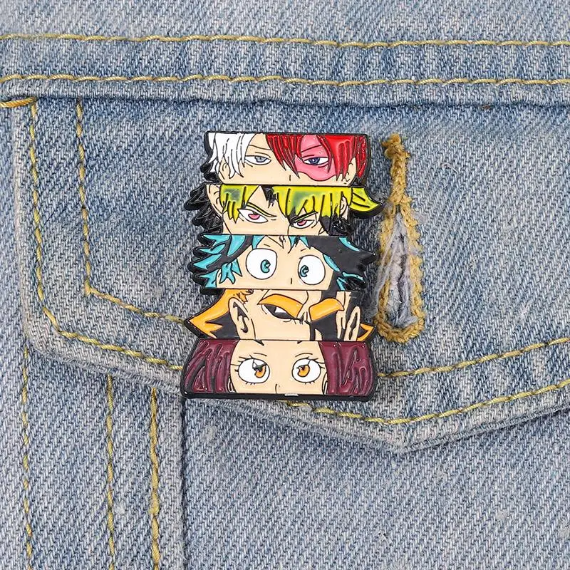 My Hero Academia Enamel Pins Deku All·Might Todoroki Shoto URARAKA Brooches Lapel Badges Cartoon Jewelry Gift for Kids Friends