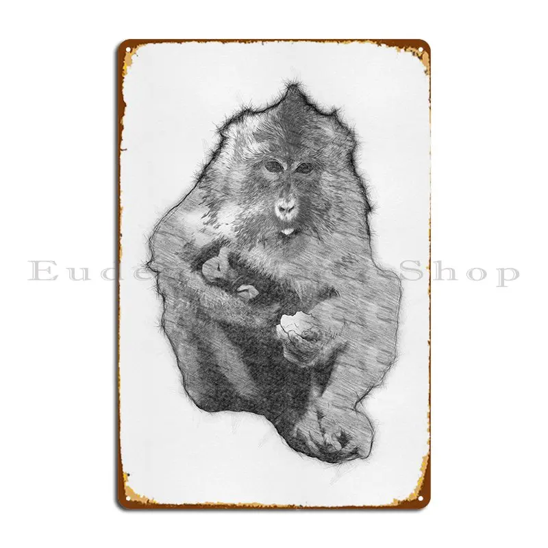 

Карандаш с обезьяной, художественный металлический плакат с табличкой, Классический Персонаж, Настенный декор, настенный персонализированный оловянный плакат
