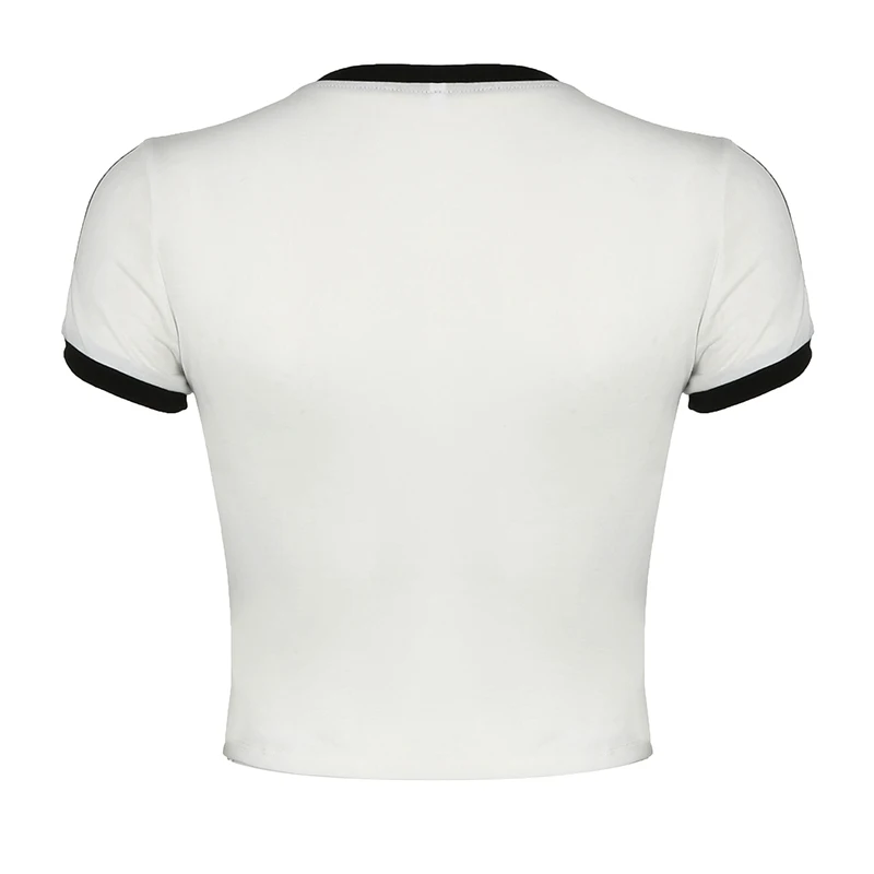 IAMHOTTY Женская Футболка С Коротким Рукавом Y2K Вышитым Бантом