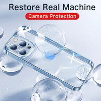 new square frame plating clear phone case for iphone 13 12 11 pro max mini x xs xr 7 8 plus se2 luxury silicone shockproof cover