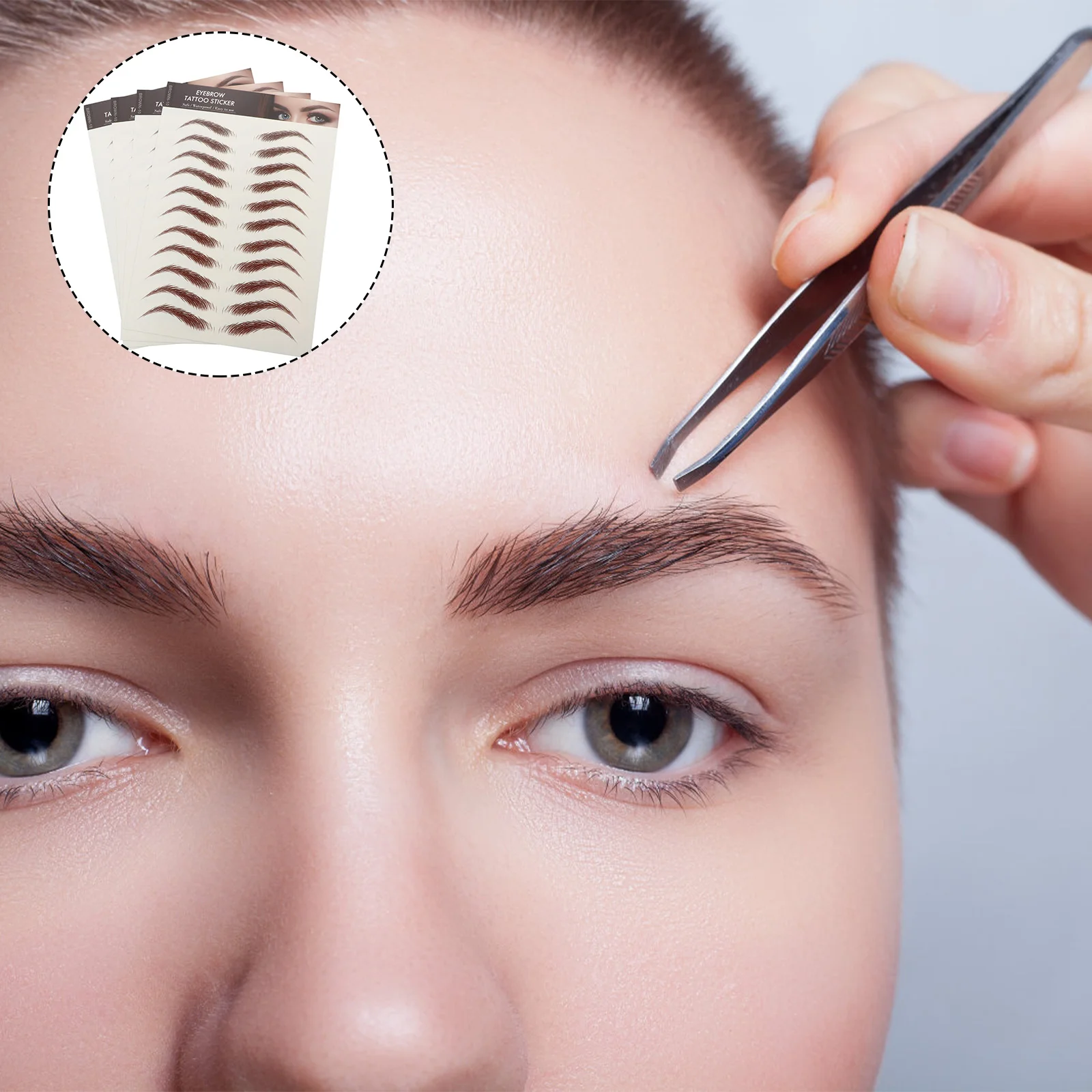 

4 Sheets Waterproof Eyebrow Stickers Tattoos Imitation Trimming False Eyebrows Cosmetics Transfer 6D Hair-Like