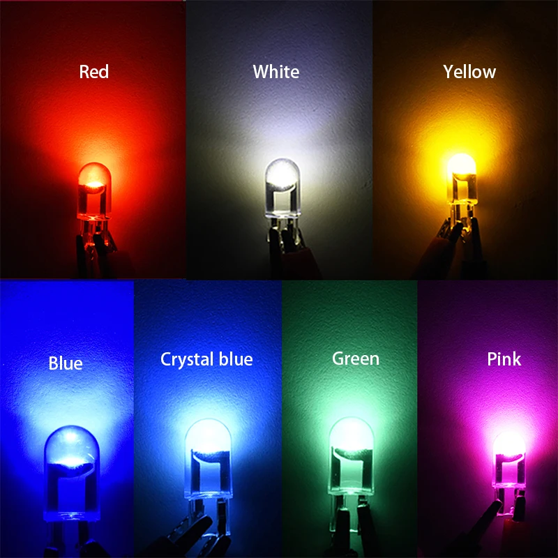 10X Car Signal Light LED Bulbs T10 W5W Lights No error High Power White 12V Reverse Back Parking Read DRL Lamps COB Glass 6000K images - 6