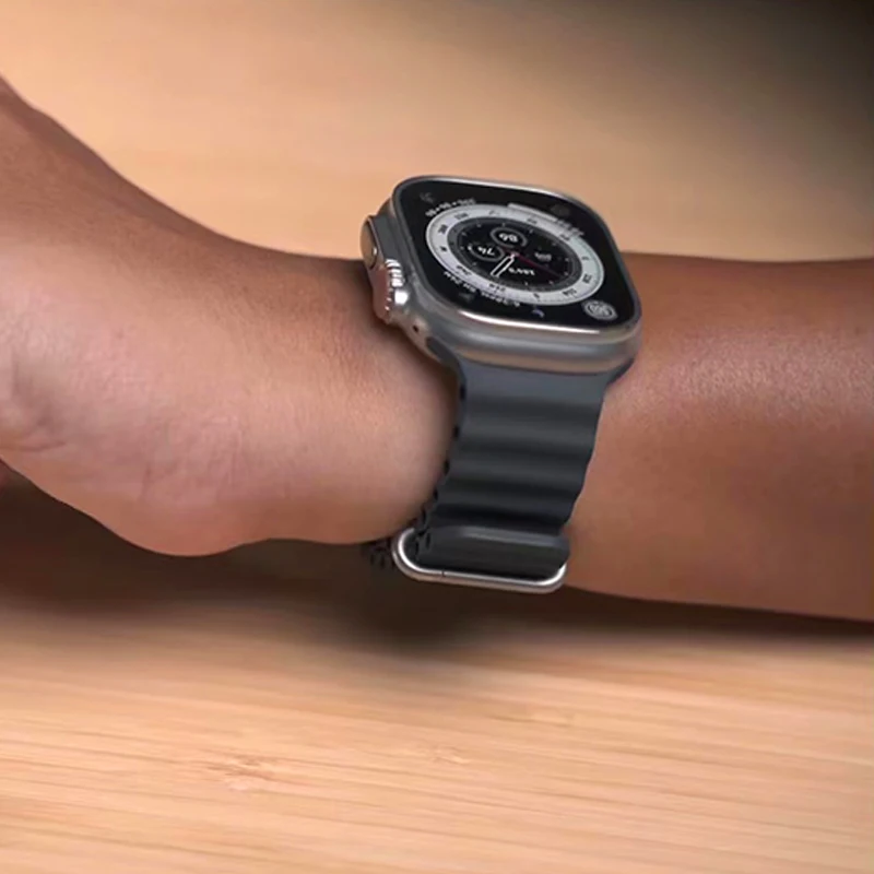 Силиконовый ремешок Ocean Band для Apple Watch 44 мм 49 45 41 40 38 42 спортивный браслет iWatch Series ultra