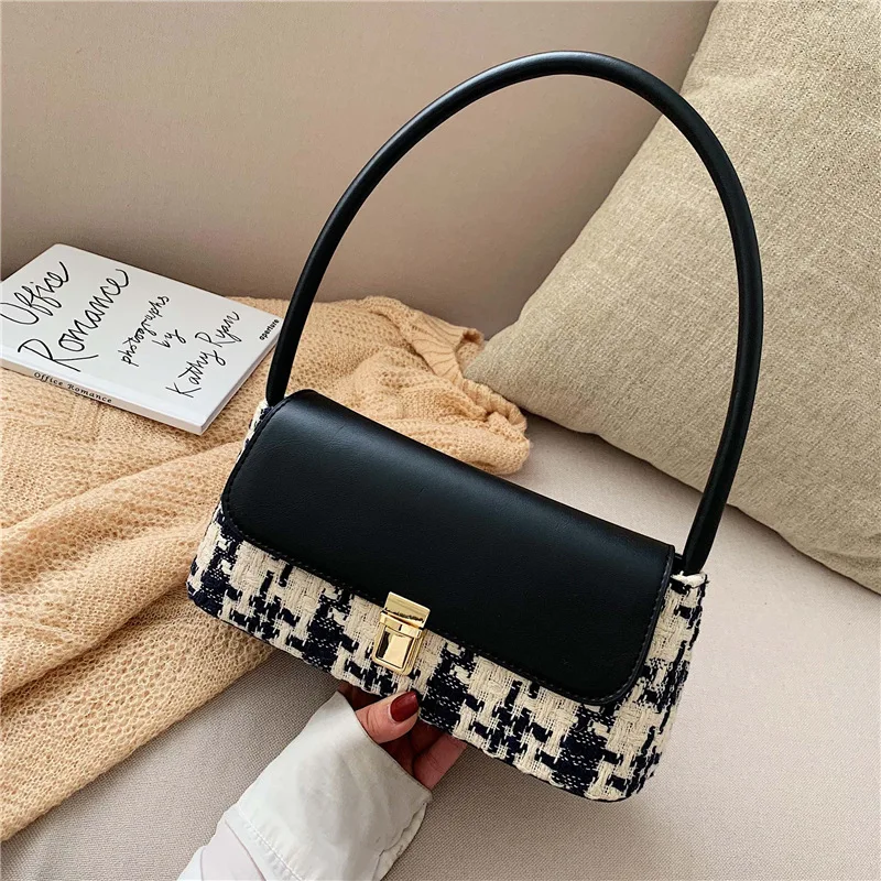 

Luxury PU Leather Leisure Shoulder Bags for Women New 2022 Trend Hit Lock Handbags Small Travel Hand Bag Lady Fashion Bags