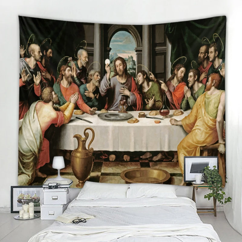 

Custom The Last Supper Tapestry Canvas Reproduction Classic Wall Art Canvas Decoration Large Blankets