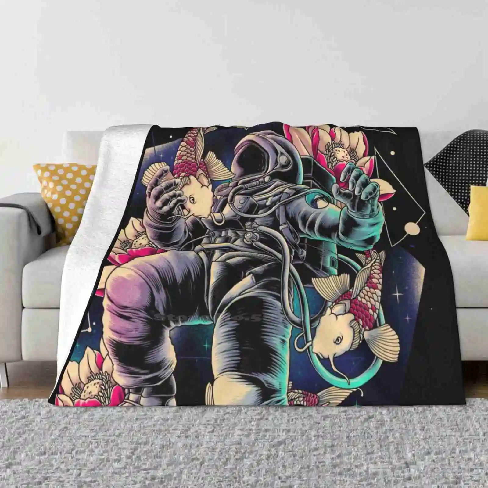 Мягкое теплое одеяло в глубоком космосе астронавт Космический человек космоавт