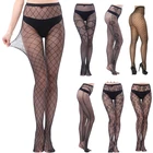 Чулки, колготки, женское Сетчатое сексуальное нижнее белье, черная паутина, эротическое белье, колготки для девочек, носки с татуировкой