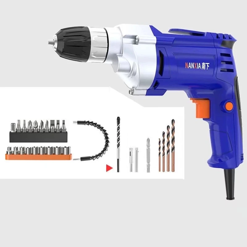 

2022 New Hand electric drill tool electric drill household 220V electric screwdriver tool box metal tin sign