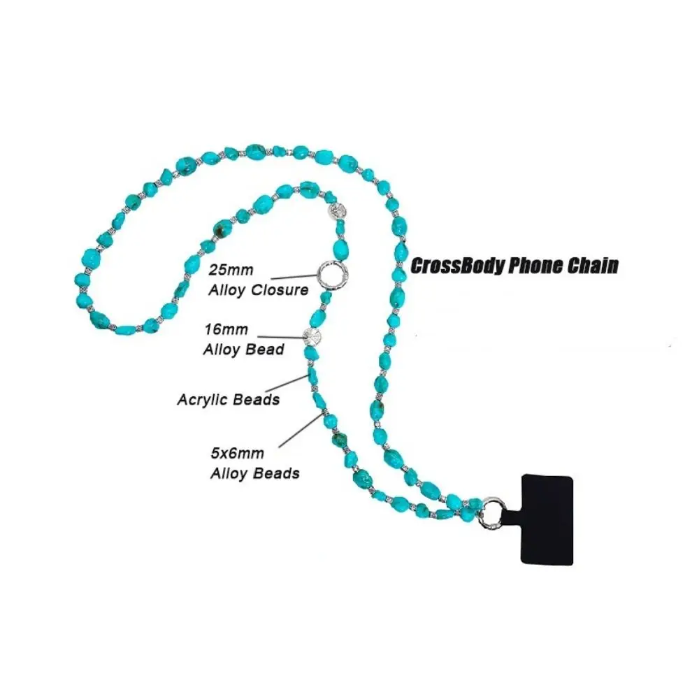 Акриловый Бирюзовый ремешок для сотового телефона богемный брелок ключей