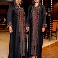 2022 new african mom arabian middle east robe with hood front and front hot drill zipper robe luxury fashion dress