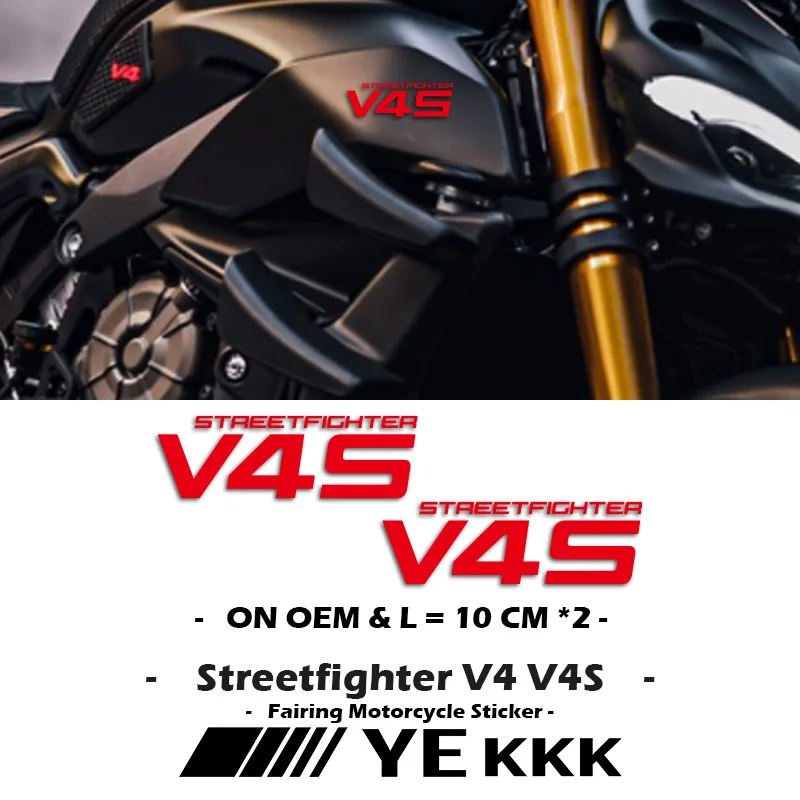 

Motorcycle Fairing Shell Sticker Decal No OEM DIY Length 10CM *2 Hollow Stickers For Ducati Streetfighter V4S SP2