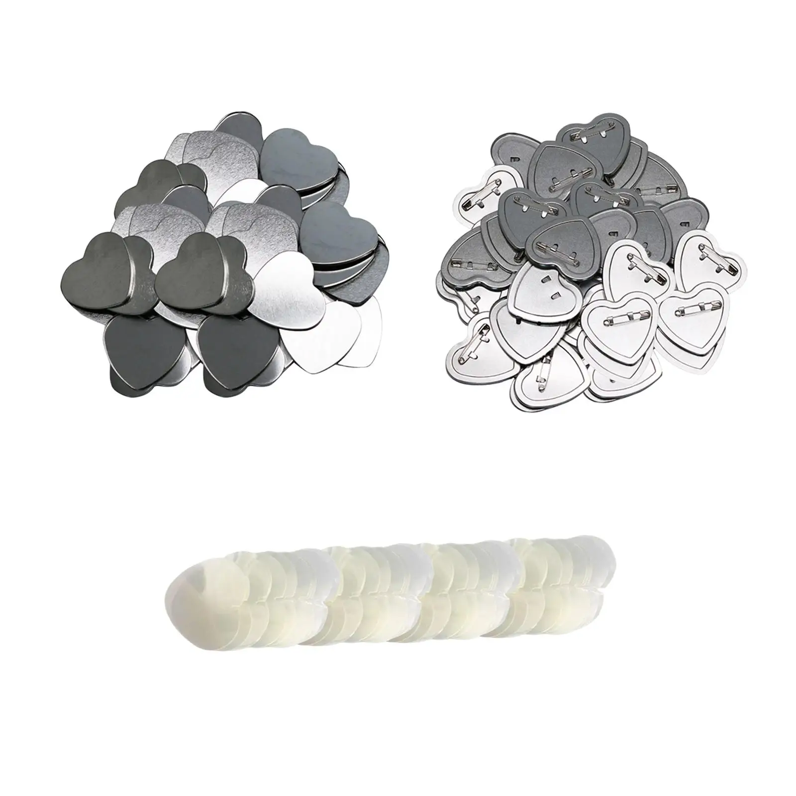 

100 Set Blank Button Badges Metal cover Button Maker Materials Badge Kit Clear Mylar for Badge Making DIY Arts