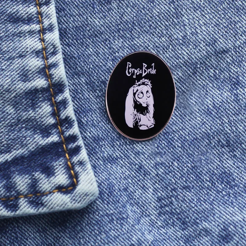 Эмалированная брошь в виде трупа невесты Эмили комикса украшение на Хэллоуин для