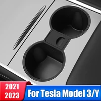 water cup holder for tesla model y model 3 2021 2022 2023 center console accessories non slip waterproof coasters model3 three