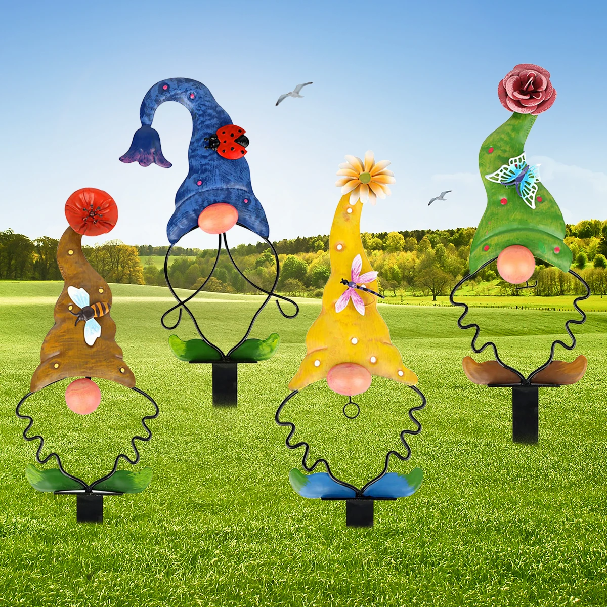 

Elf Gnome Outdoor Sculpture Garden Figurine Art Lawn Patio Silhouettes Statue Crafts House Stakes Cupola Courtyard Yard Decor