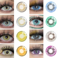 Lareen 1Pair Colored Contact Lenses for Eyes Year Light Blue Contact Lenses Natural Eye Color Lens Beautiful Lenses with Color