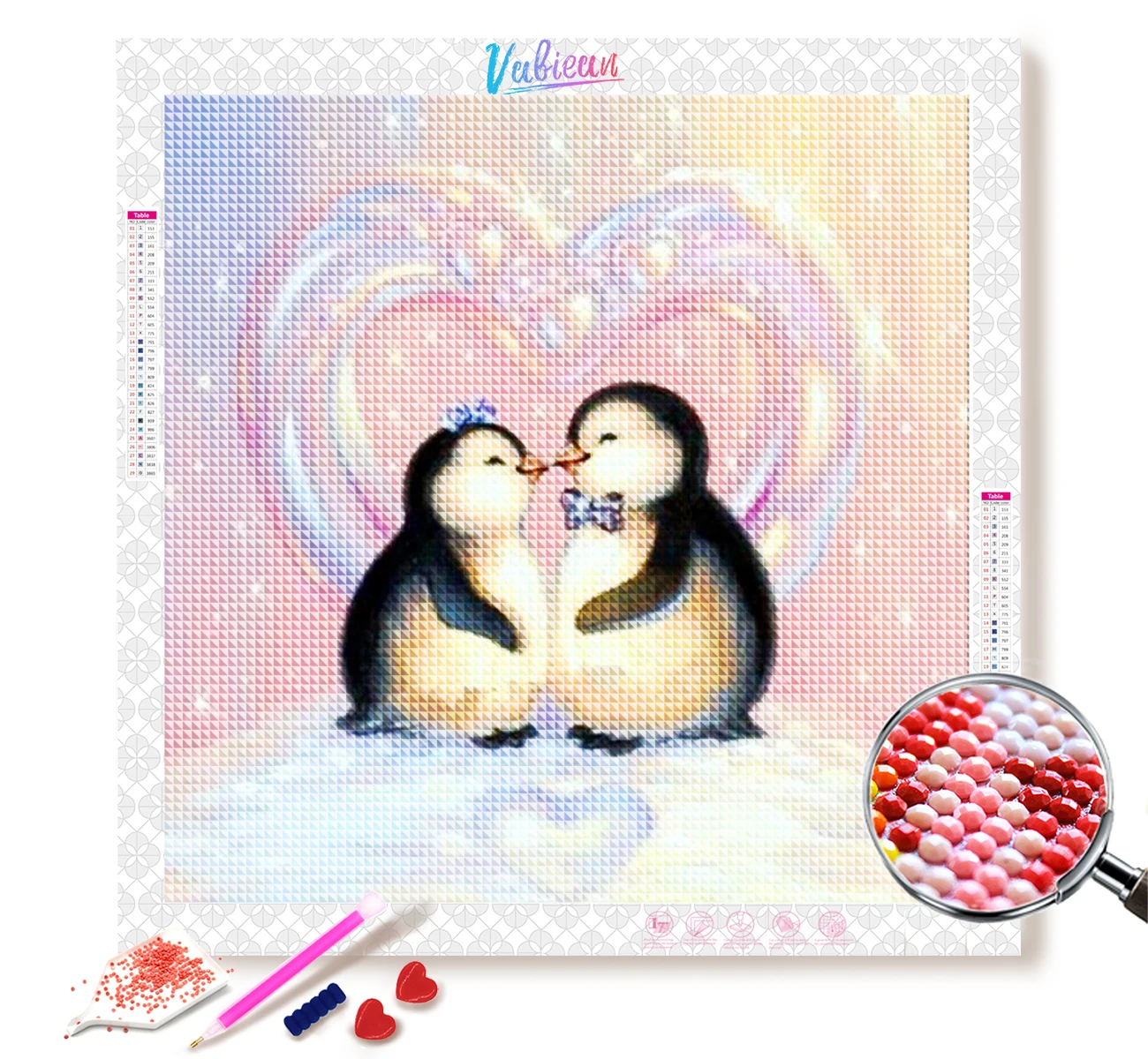 

5D DIY Penguins Diamond Painting Cross Stitch Diamond Embroidery Picture of Rhinestones Home Decor
