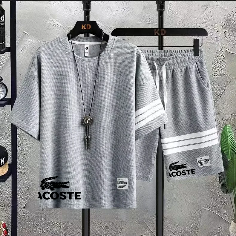 

Брендовый мужской летний Модный повседневный уличный стиль мужской комплект спортивной одежды для бега и ходьбы Мужская спортивная одежда с коротким рукавом T-shir