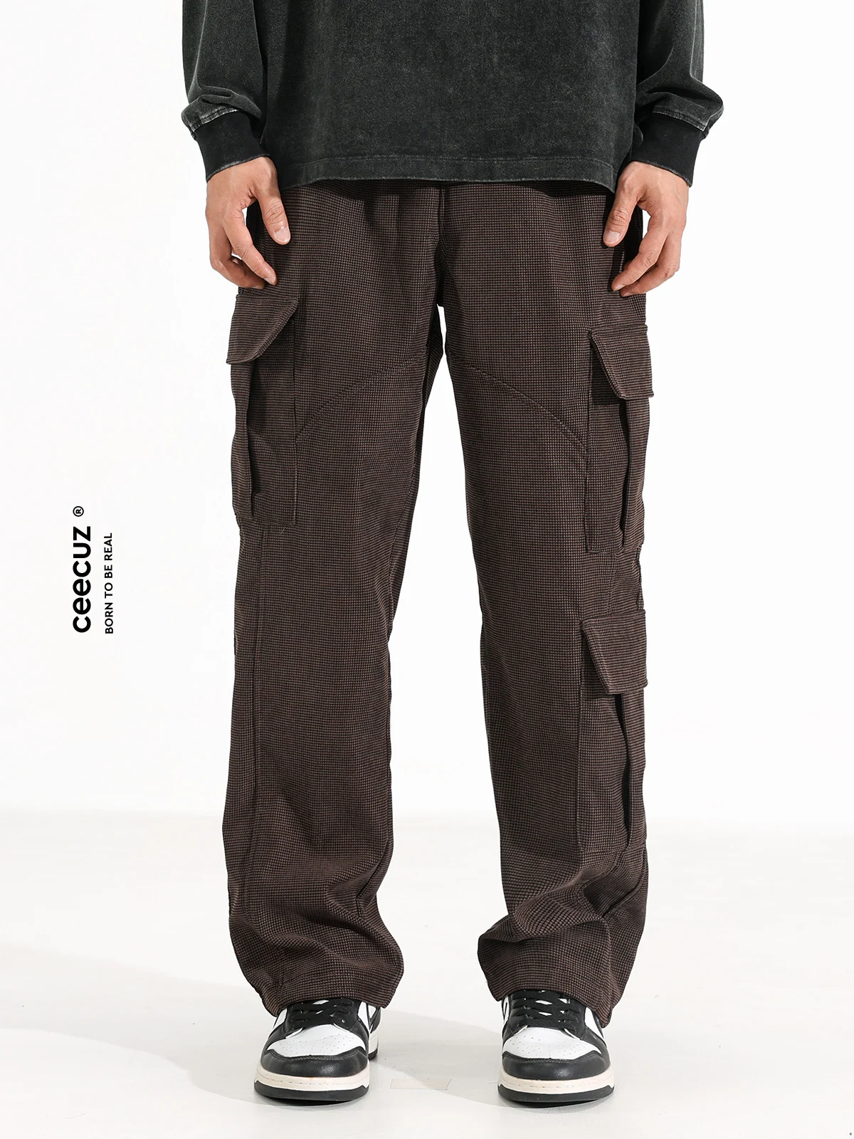 Ceecuz комбинезон с несколькими карманами и тяжелой текстурой мужские осенние