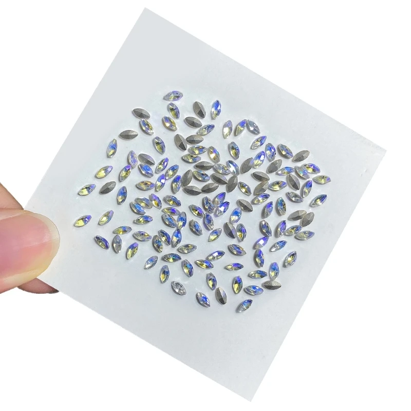 Блестящие стразы для ногтей в виде конского глаза плоская задняя часть