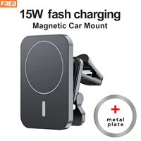 15w magnetic wireless charger car phone holder for iphone 13 12 pro max in car fast charging stable stand air vent magnet mount