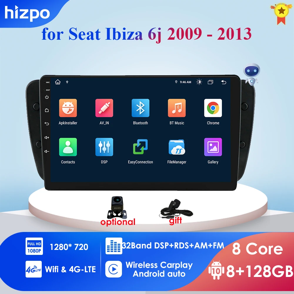 

2G+32G Android 10 Car Radio for Seat Ibiza 6j 2009-2013 car dvd player car accessory 4G multimedia autoradio pc rds dvr dtv usb