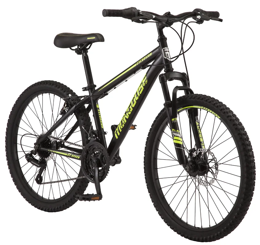 

Excursion Mountain Bike, 24-inch wheel, 21 speeds, black / yellow