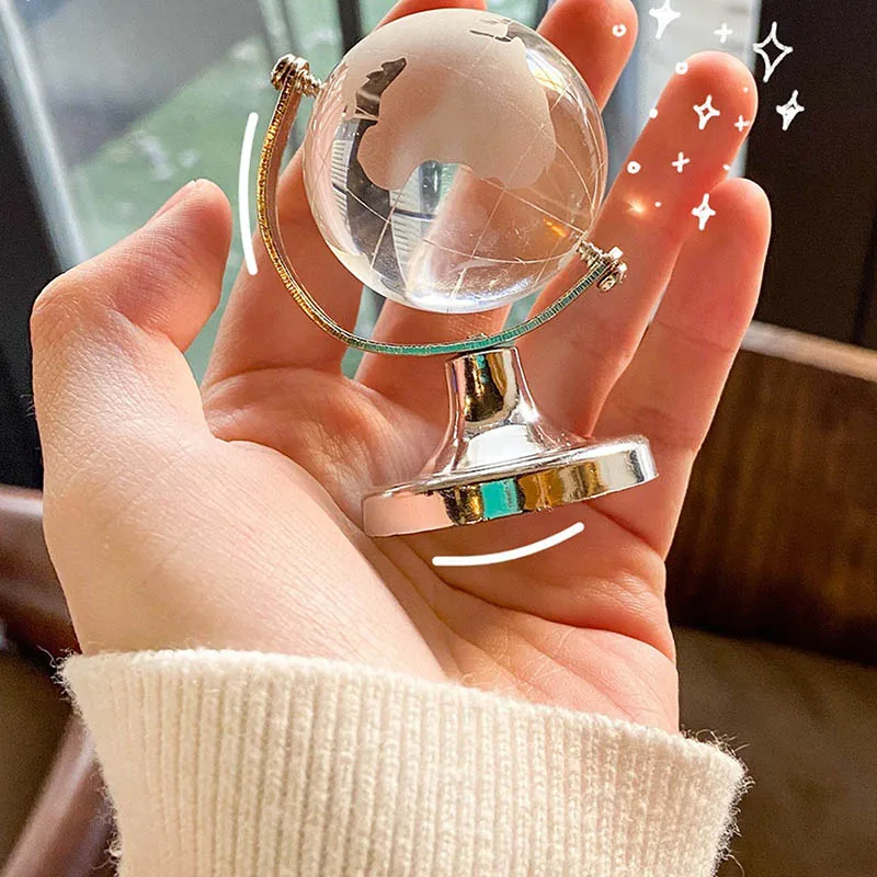 

Artificial Crystal Ball Ornament Transparent Ornament New Year Gift Simple Mini Globe Girl's Heart Creative Ball Glass Ball