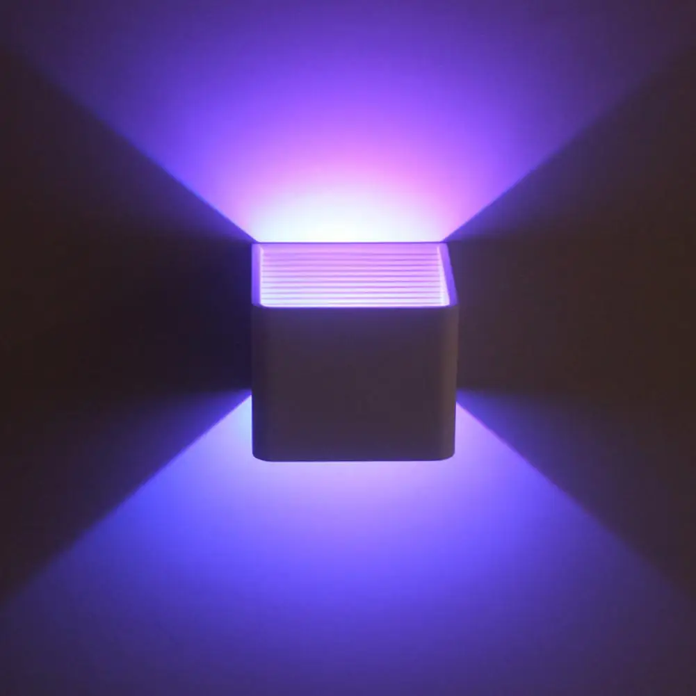 

Indoor 3W RGB Led Wall Lamp Bedroom Bedside Cube Night Lights Modern Minimalist Hotel Decoration Lamp