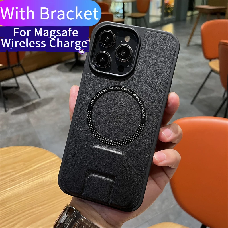 

Модный утолщенный армированный силиконовый Магнитный чехол для IPhone 11 12 13 14 Pro Max X XR Благородный коричневый защитный чехол с кронштейном