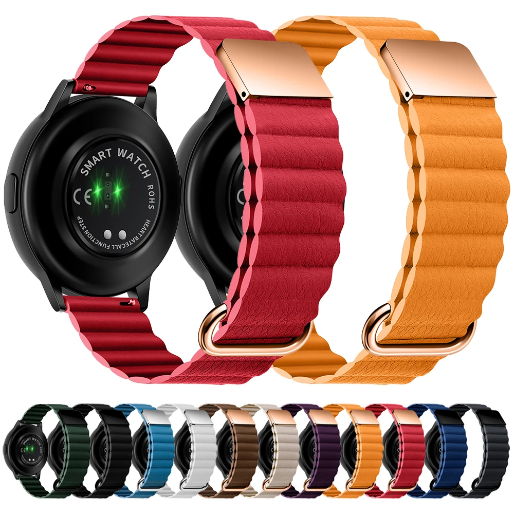 

20mm 22mm Leather Wristband Strap For Realme Watch S Pro Magnetic Loop Watchband For Realme Watch 2 Pro Band Bracelet Accessorie