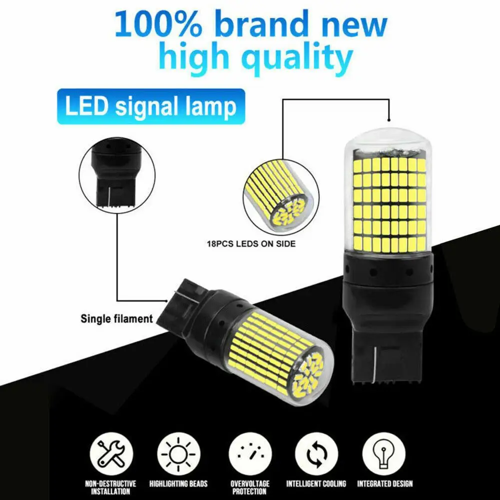 

2 шт., автомобильные лампы для указателей поворота W21W T20 7440 CANBUS 144SMD