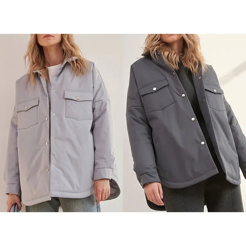 Spring Turn Down Collar Parkas Women Fashion Tie Belt Coats Women Elegant Single Breasted Cotton Jackets Female Ladies