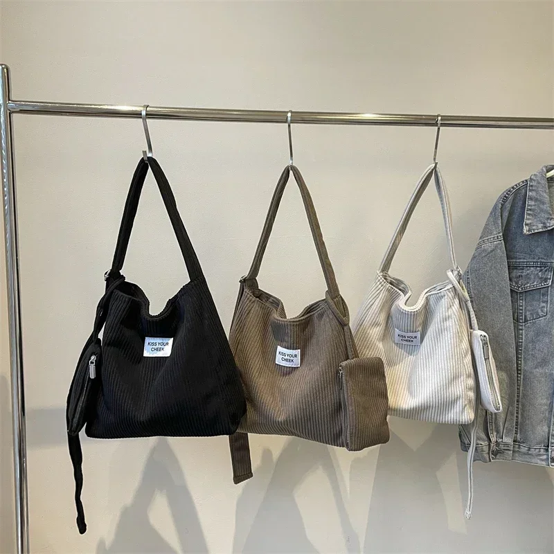 Вельветовая однотонная большая сумка большой емкости 2024 хит продаж модная