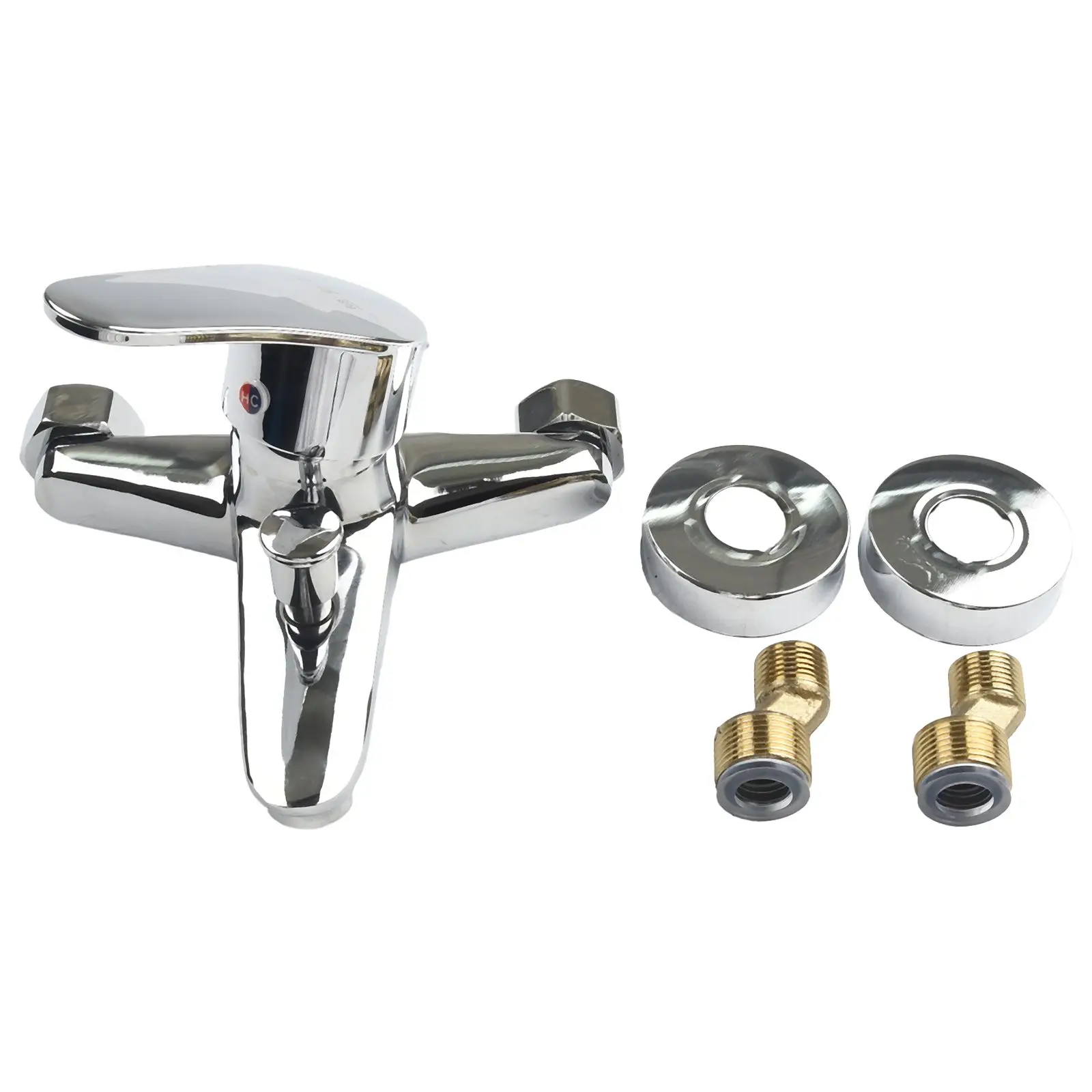 

Chrome Wall Mounted Faucets Dual Spout Mixer Tap for Bathtub Zinc Alloy Material Corrosion Resistance Easy Installation