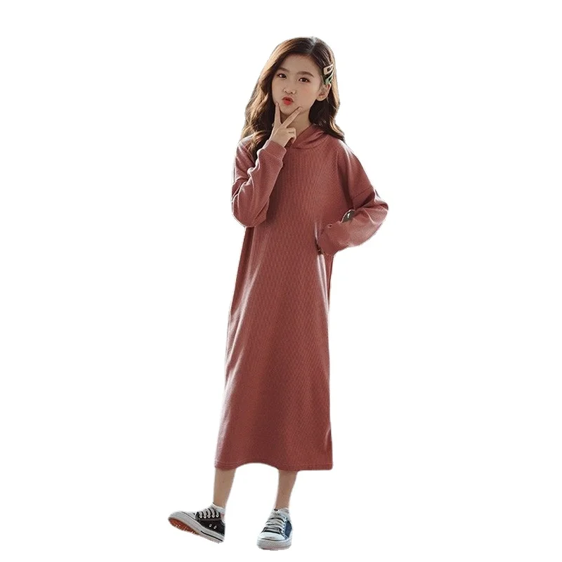 

New Fall 2022 Children Winter Dress Kids Hoodie Dress Toddler Dress Baby Girl Christmas Dress Cotton Leisure Maxi Long,#5616