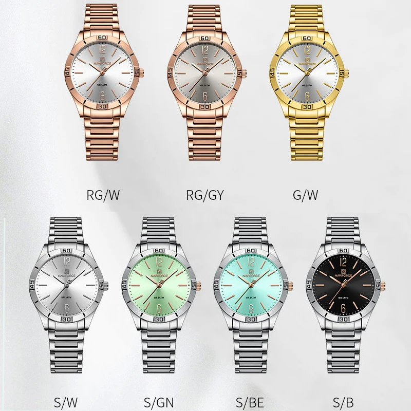 NAVIFORCE Women Watches Fashion Luxury Brand Ladies Stainless Strap Waterproof Quartz Wrist Watch For Female Relogio Feminino