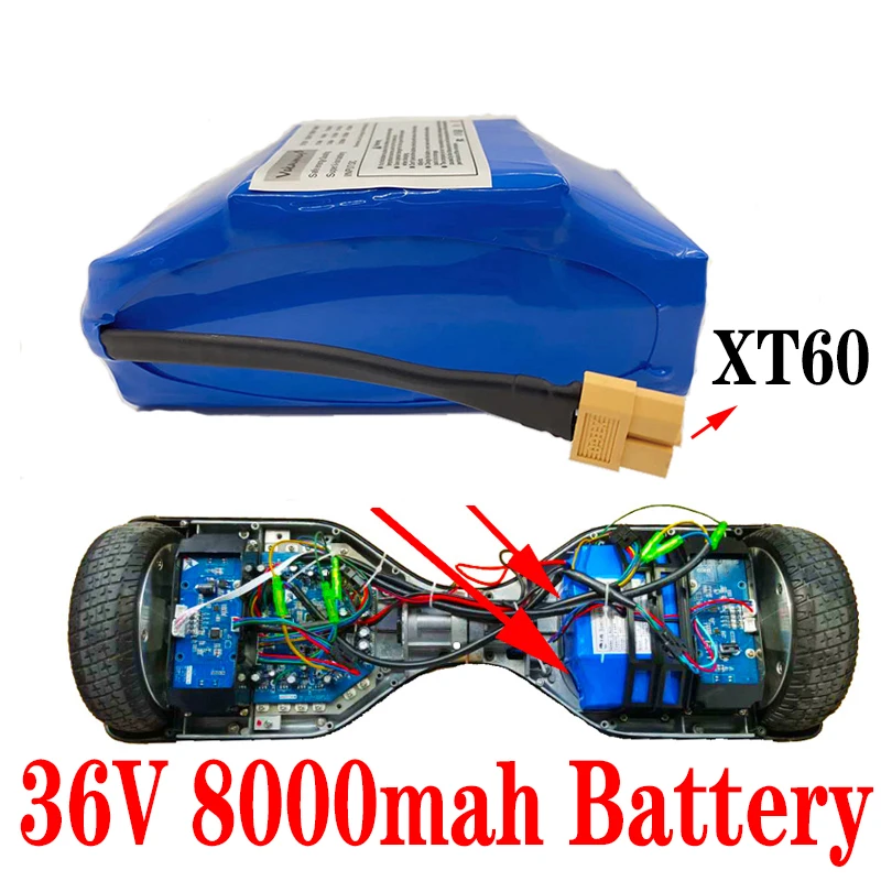 

36V 8000mAh Battery Packs Rechargeable Li-ION Battery FOR Self Balancing Electric Scooter, HoverBoard, Unicycle